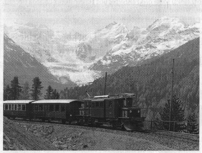 RhB Ge 4/4 182 mit Personenzug 1976
