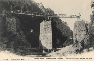 Bau des Landwasserviaduktes