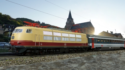 DB BR 103 mit EC 101 in Oberwesel